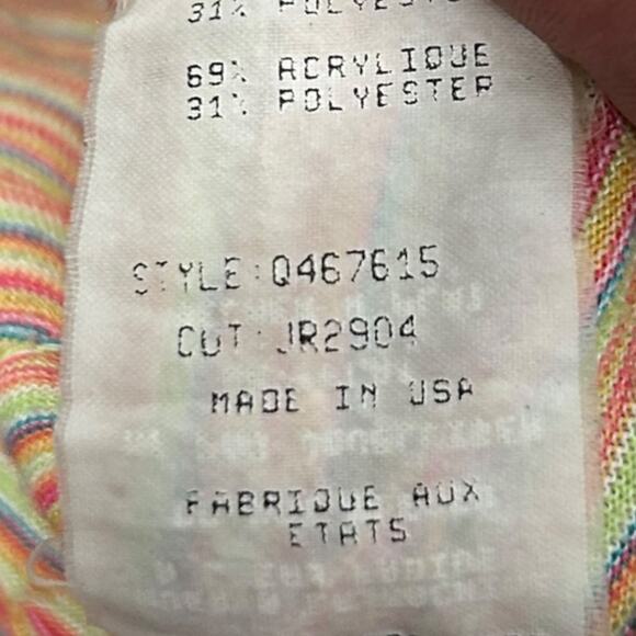 Y2K Roxy Quiksilver Hoodie Tee–Psychedelic Wavy Stripes–Surf Skate Style –Size L - Picture 3 of 6